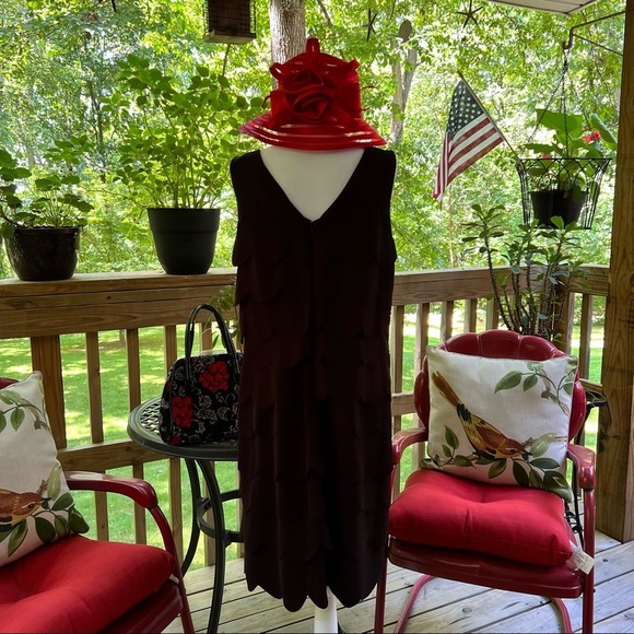 Julia Jordan Black Dress, Size 14, Waterfall, Excellent Condition - Picture 3 of 11